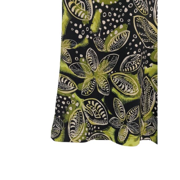 JKLA- Sleeveless Tank Stretch Light Faux Wrap collar-Lime Green-Black-Cream - Picture 7 of 16